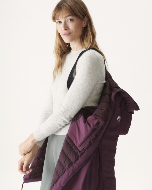 Donsjack Met Capuchon Aubergine Siberie Jott