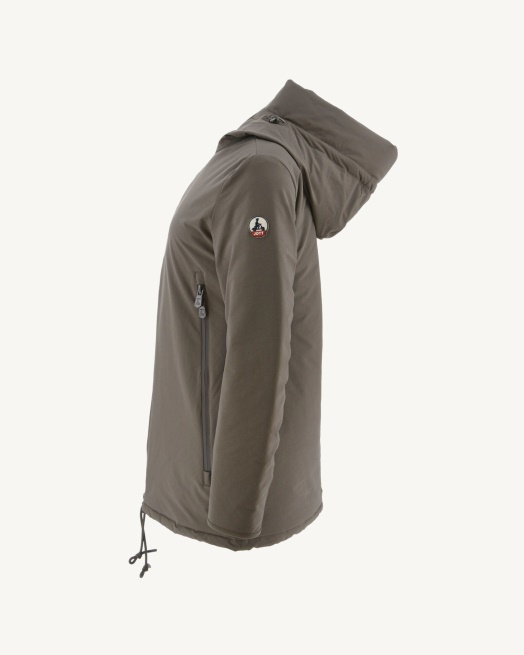 Donsjack Met Capuchon Taupe Siberie Jott