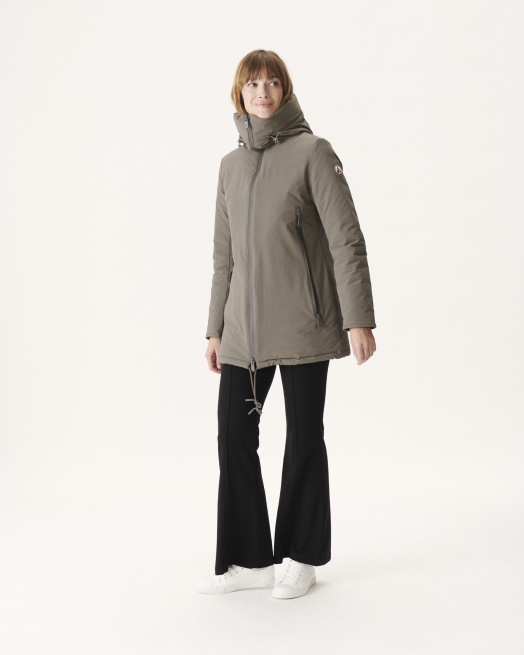 Donsjack Met Capuchon Taupe Siberie Jott