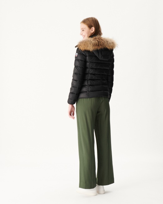 Donsjack Met Capuchon Zwart Luxe Jott