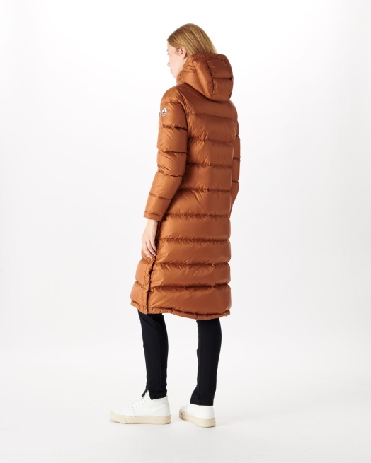 Jott Extreem Koud Lang Donsjack Met Capuchon Caramel Karachi