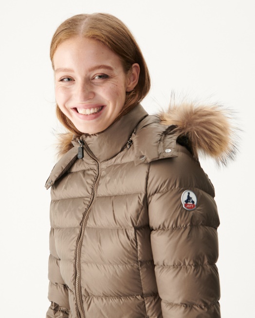 Jott Extreme Cold Donsjack Met Capuchon Taupe Luxe