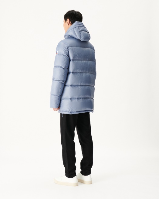 Jott Gewassen Blauw Warm Donsjack Met Capuchon Dakhla