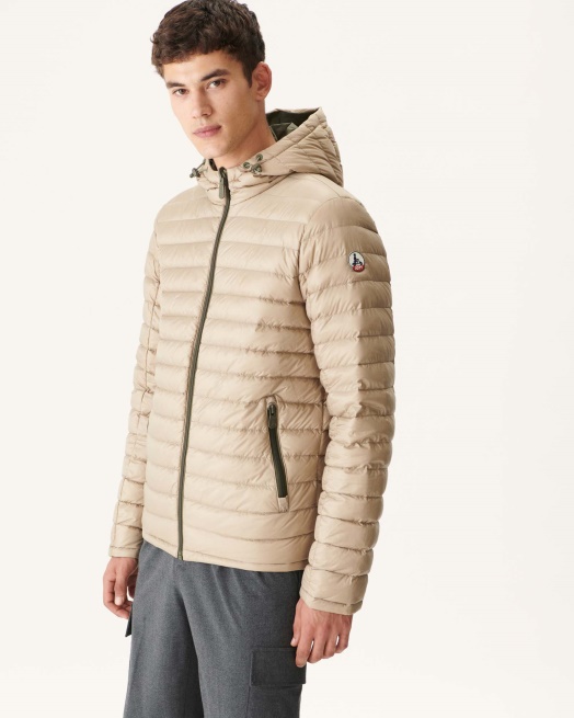 Jott Leger/beige Omkeerbaar Pufferjack Met Capuchon Bergen