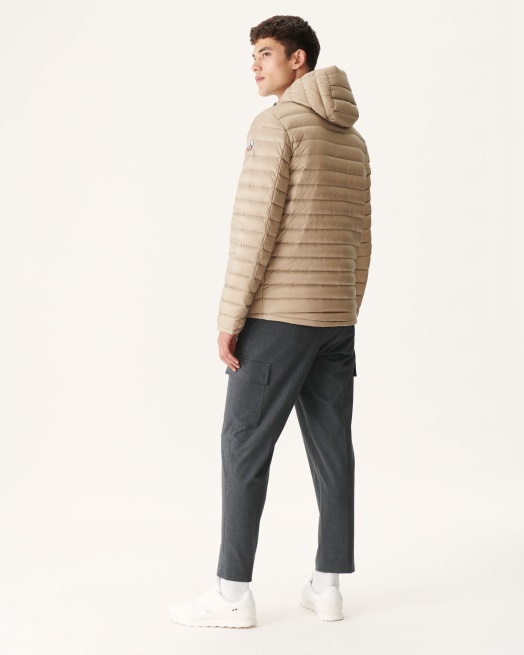 Jott Leger/beige Omkeerbaar Pufferjack Met Capuchon Bergen
