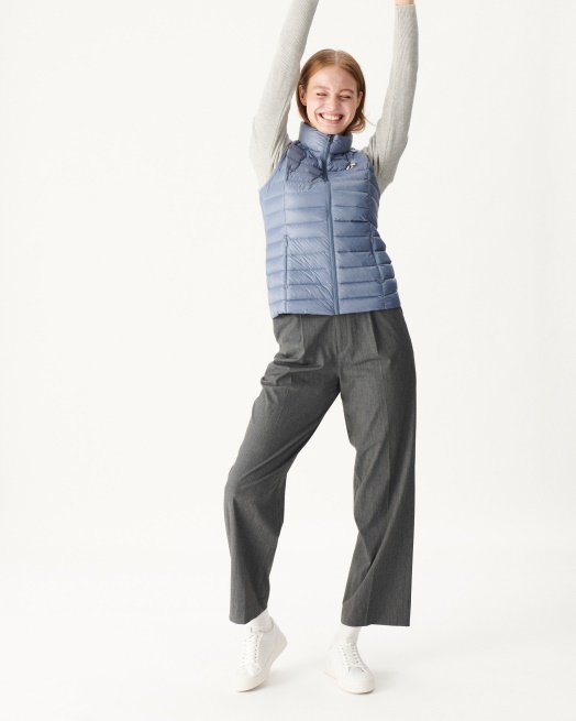 Jott Licht Mouwloos Donsjack Blauw Delave Seda