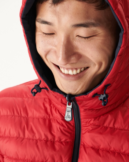 Jott Marineblauw/rood Omkeerbaar Licht Pufferjack Amsterdam