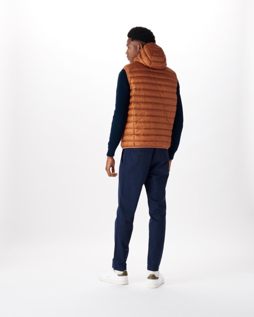 Jott Mouwloos Donsjack Met Capuchon Caramel Pat