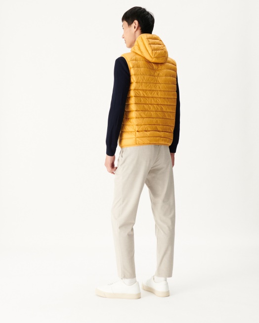 Jott Mouwloos Donsjack Met Capuchon Moutarde Pat
