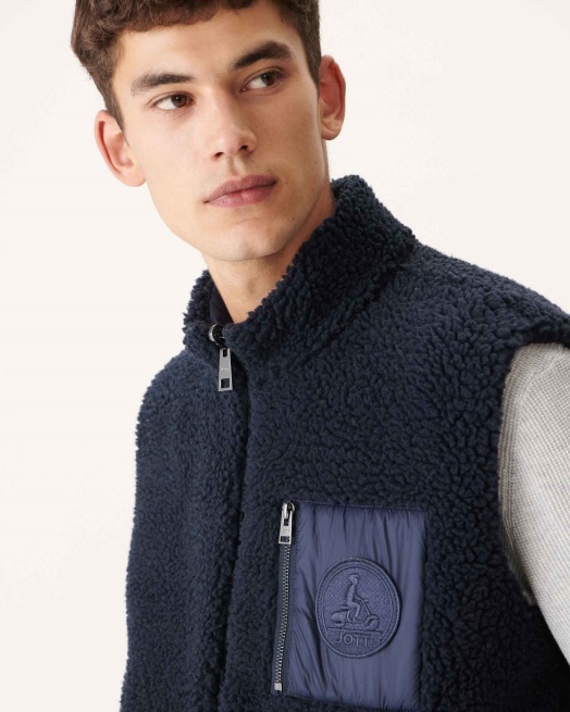 Jott Navy Omkeerbaar Mouwloos Donsjack Sami