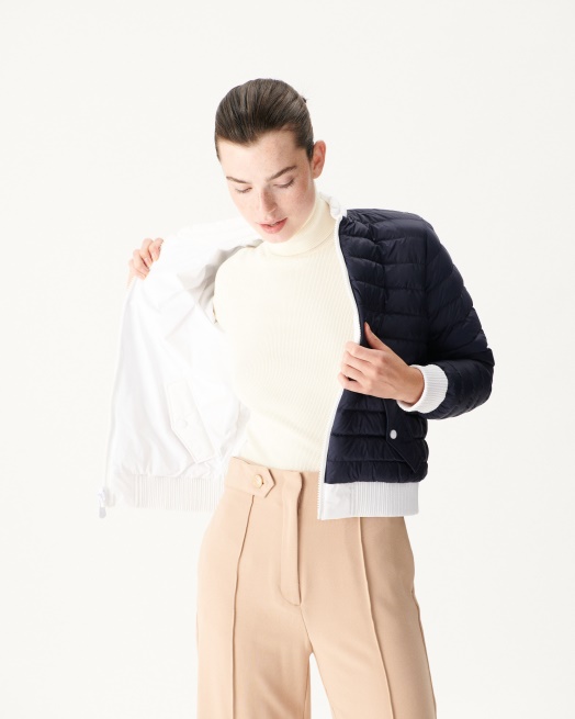 Jott Omkeerbaar Donsjack Wit/marineblauw Hanoi