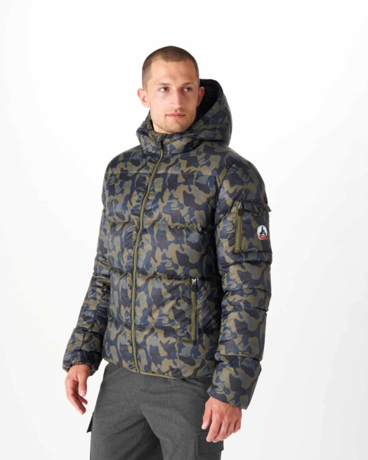 Jott Print Militaire Extreme Koude Donsjack Met Capuchon Java
