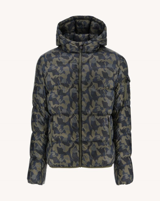 Jott Print Militaire Extreme Koude Donsjack Met Capuchon Java