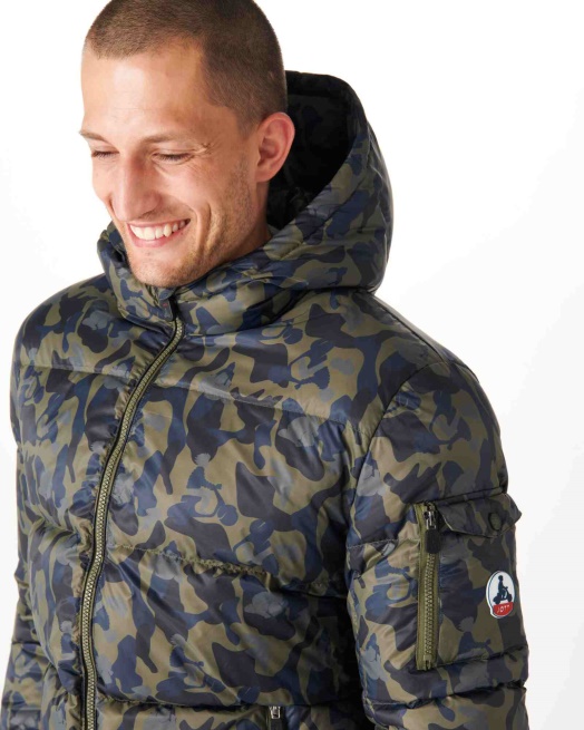 Jott Print Militaire Extreme Koude Donsjack Met Capuchon Java