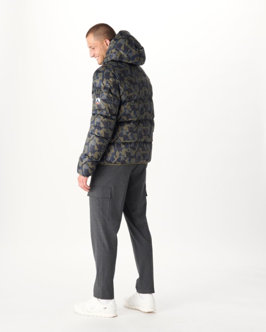 Jott Print Militaire Extreme Koude Donsjack Met Capuchon Java