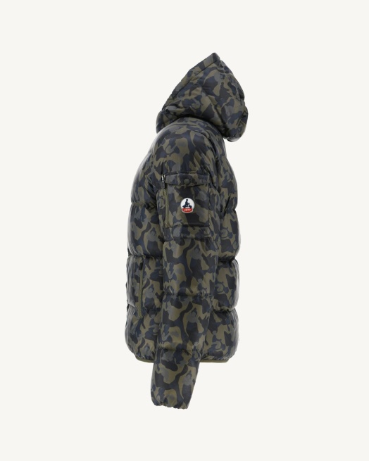 Jott Print Militaire Extreme Koude Donsjack Met Capuchon Java