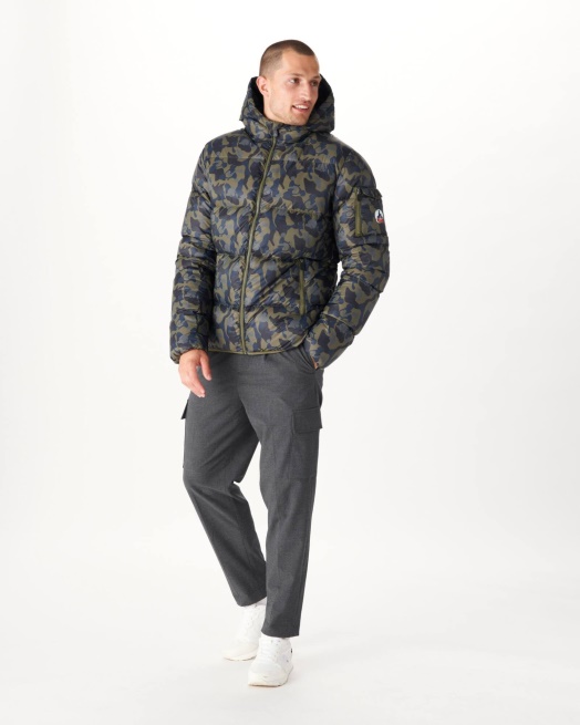 Jott Print Militaire Extreme Koude Donsjack Met Capuchon Java