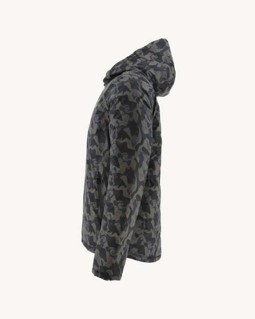 Jott Print Militaire/noir Omkeerbare Pufferjack Met Capuchon Bergen