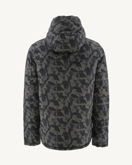 Jott Print Militaire/noir Omkeerbare Pufferjack Met Capuchon Bergen