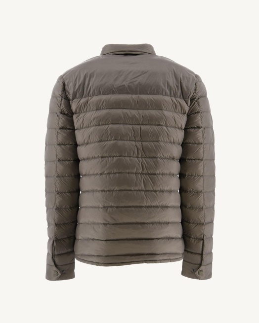 Jott Taupe Cris Lichtgewicht Pufferjack Met Overhemdkraag
