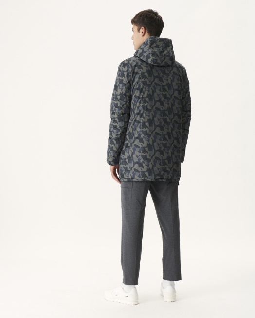 Jott Ton-sur-ton Militaire Print/zwart Omkeerbaar Licht Donsjack Amsterdam