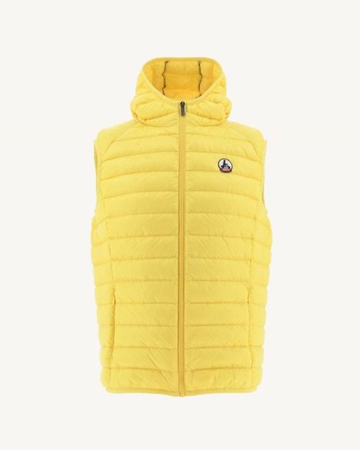 Jott Zachtgeel Mouwloos Donsjack Met Capuchon Pat