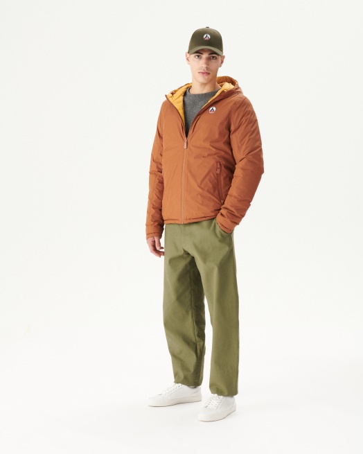 Karamel/moutarde Omkeerbaar Gewatteerd Jack Met Capuchon Bergen Jott