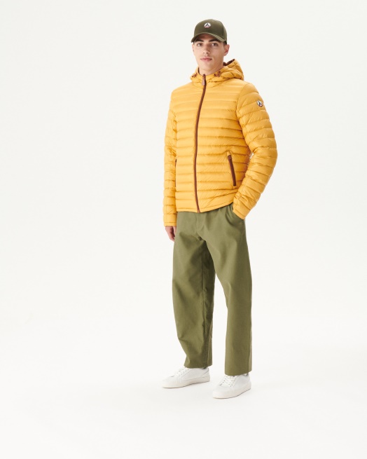 Karamel/moutarde Omkeerbaar Gewatteerd Jack Met Capuchon Bergen Jott