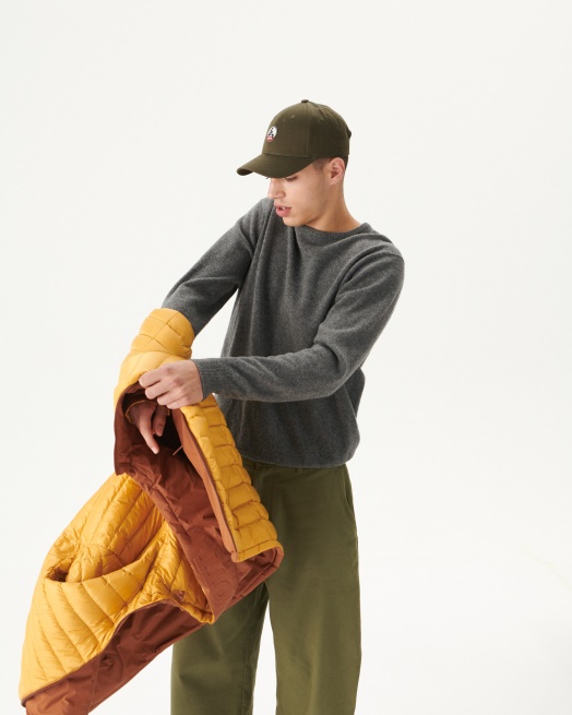 Karamel/moutarde Omkeerbaar Gewatteerd Jack Met Capuchon Bergen Jott