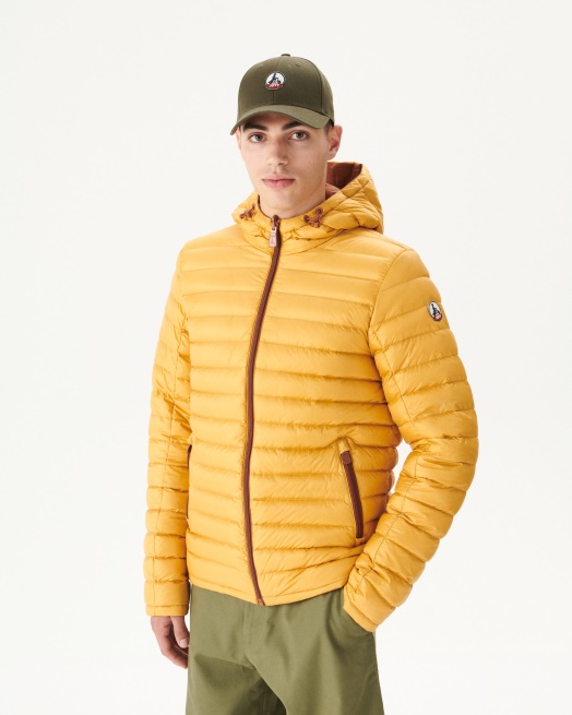 Karamel/moutarde Omkeerbaar Gewatteerd Jack Met Capuchon Bergen Jott