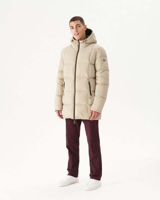 Leger/beige Warm Donsjack Met Capuchon Toronto Jott