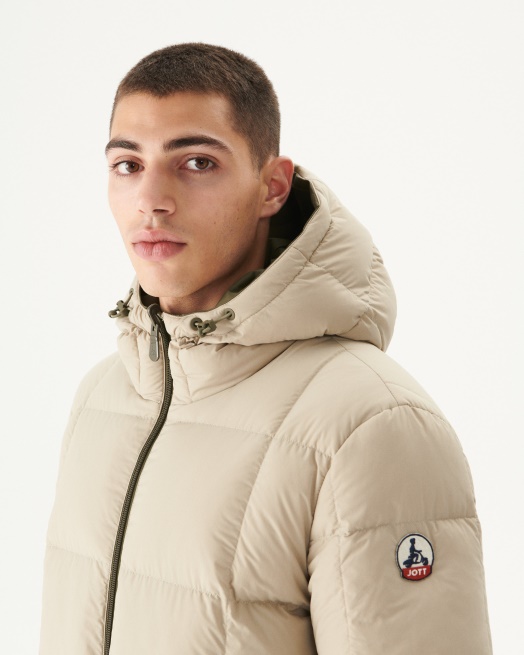 Leger/beige Warm Donsjack Met Capuchon Toronto Jott