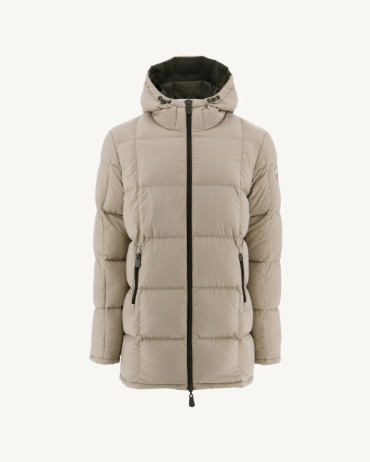 Leger/beige Warm Donsjack Met Capuchon Toronto Jott