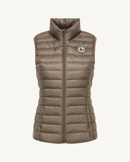 Licht Donsjack Zonder Mouwen Taupe Seda Jott