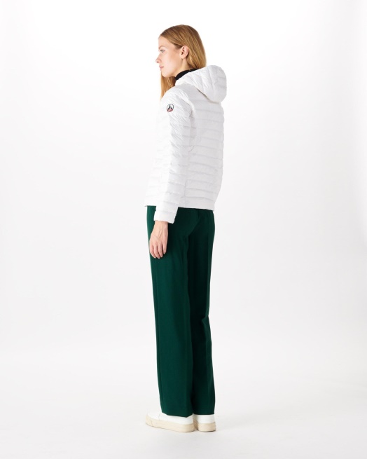 Lichtgewicht Donsjack Met Capuchon Witte Cloe Jott