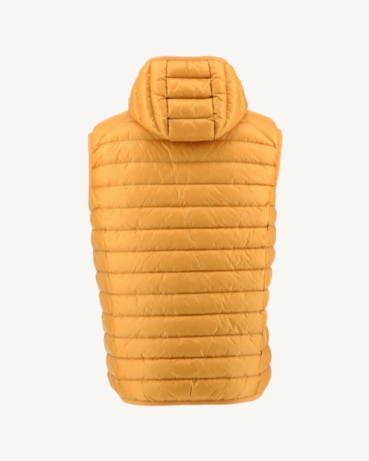 Mosterdgeel Mouwloos Donsjack Met Capuchon Pat Jott