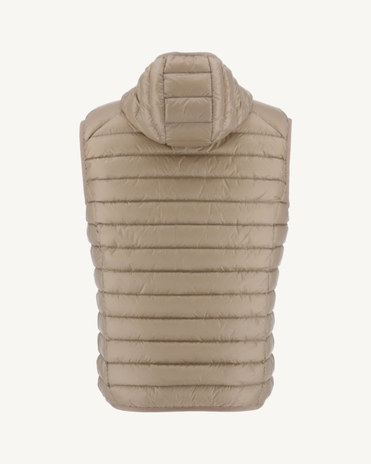 Mouwloos Donsjack Met Capuchon Beige Pat Jott