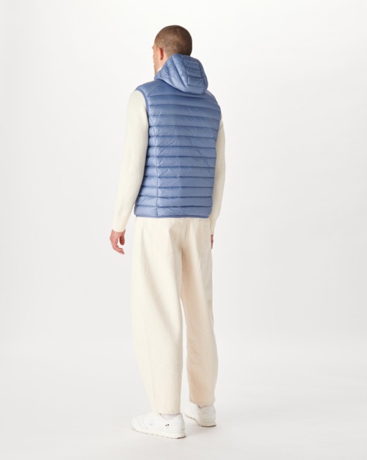 Mouwloos Donsjack Met Capuchon Blauw Delave Pat Jott