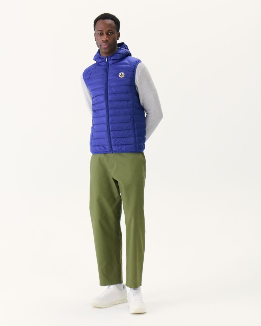 Mouwloos Donsjack Met Capuchon Dark Denim Pat Jott