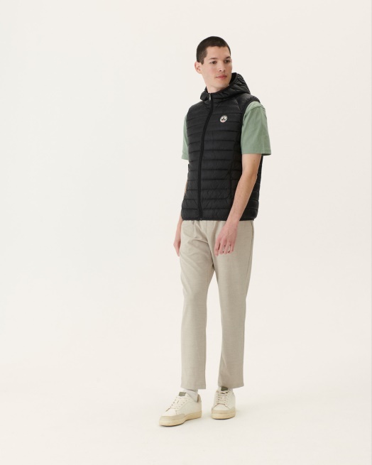 Mouwloos Donsjack Met Capuchon Noir Pat Jott