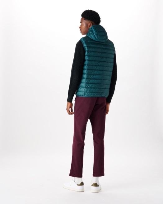 Mouwloos Donsjack Met Capuchon Vert Fonce Pat Jott