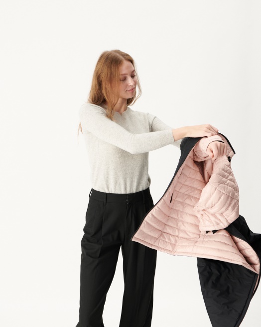 Omkeerbaar Licht Donsjack Noir/rose Pale Moscou Jott