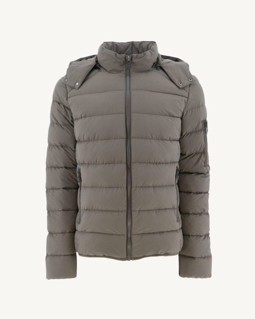 Taupe Extreem Koud Donsjack Met Capuchon Adrien Jott