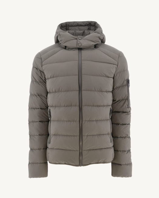 Taupe Extreem Koud Donsjack Met Capuchon Adrien Jott