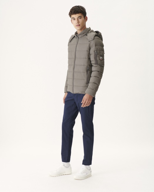 Taupe Extreem Koud Donsjack Met Capuchon Adrien Jott