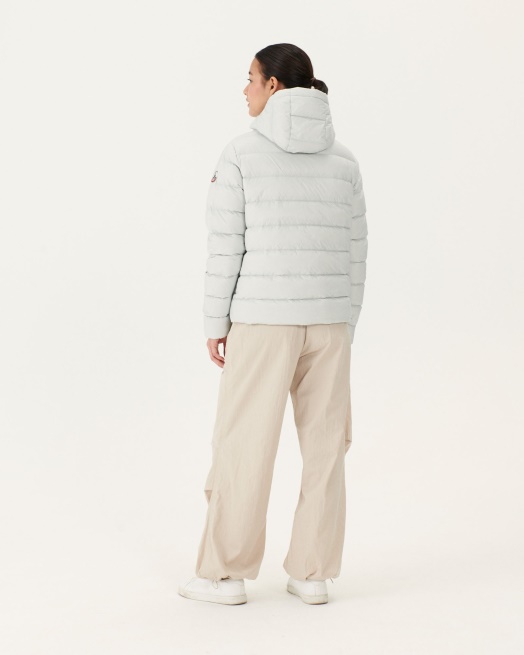 Zachte Grijze Jane Rechte Pufferjack Met Capuchon Jott