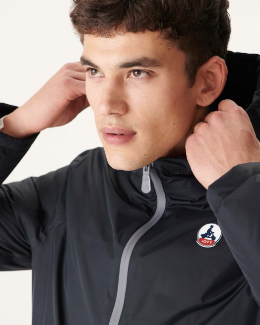 Zwart Omkeerbaar Pufferjack Met Capuchon Bergen Jott