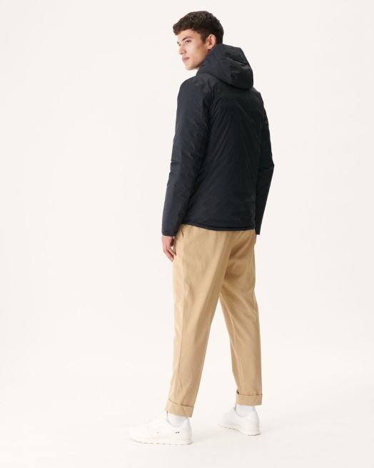 Zwart Omkeerbaar Pufferjack Met Capuchon Bergen Jott