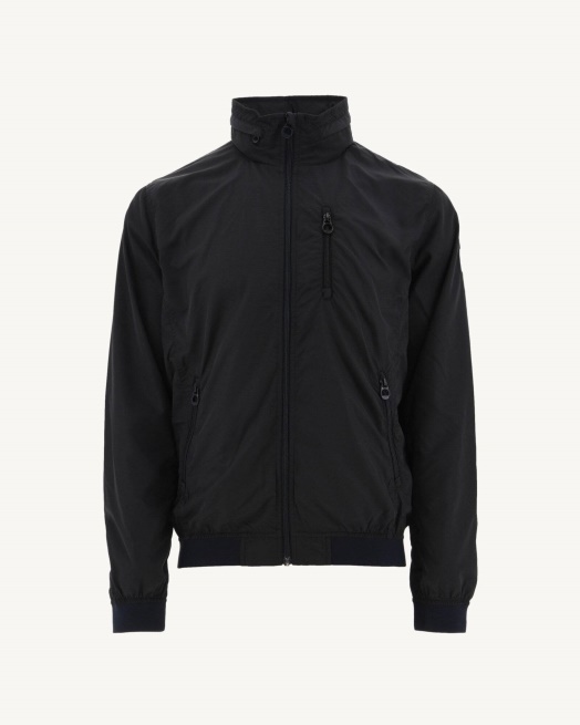 Zwarte Oregon Jas Met Opvouwbare Capuchon Jott