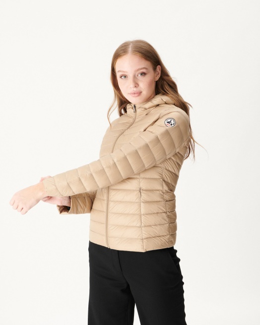 Jott Lichtgewicht Donsjack Met Capuchon Beige Cloe